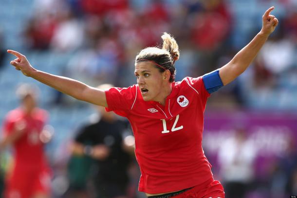 Can Christine Sinclair continue to close the gap on Abby Wambach? (Photo: Getty)