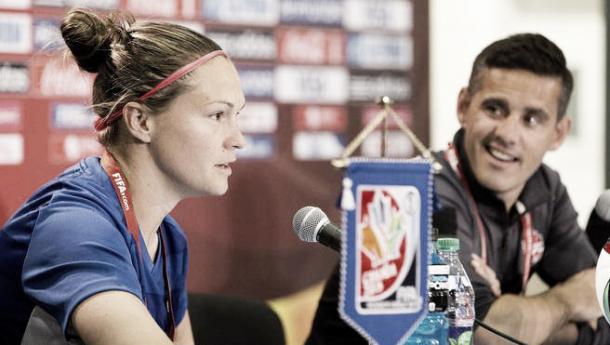 McLeod during a press conference at the World Cup last year.