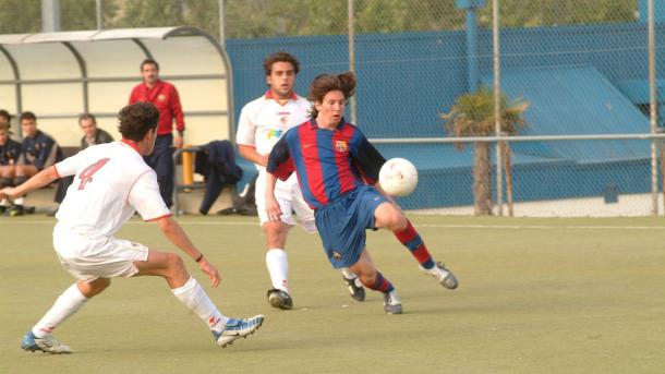 Messi en el cadete A del Barcelona I Fuente: blaugranas.com