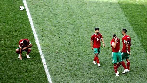 El desconsuelo marroquí tras ser eliminados del torneo | Foto: FIFA.com