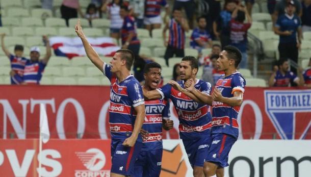 Jussani comemorando seu gol | Foto: Pedro Chaves/Fortaleza EC