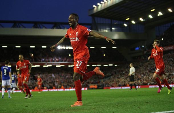 Origi celebrates scoring against Everton (photo: Reuters)