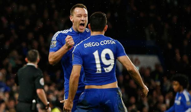 Terry celebra el gol de Diego Costa. Foto: Premier League