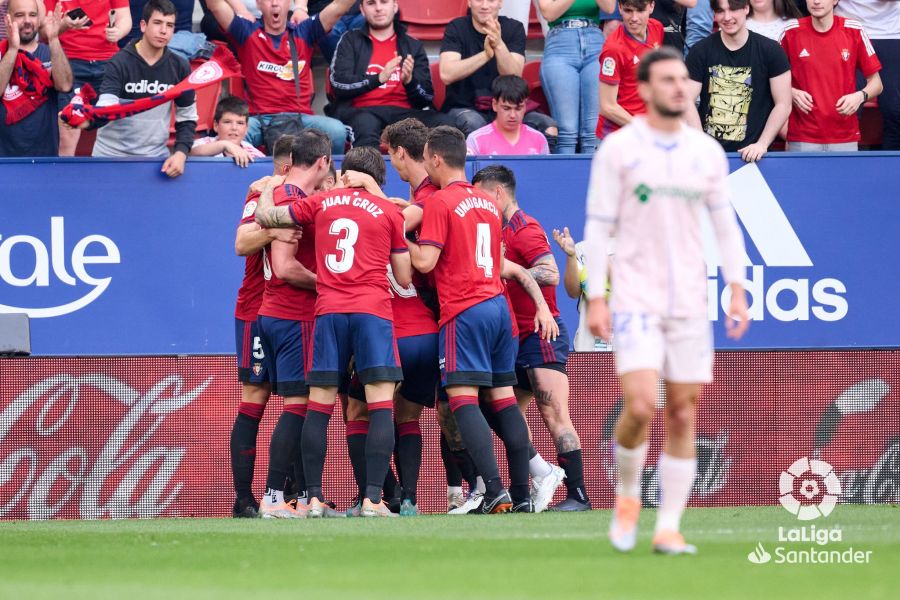 Celebración del Osasuna por su gol ante el Getafe, temporada 2021/22