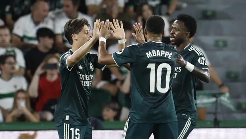 Arda Güler celebrando su primer gol en Elche. Cadena Cope