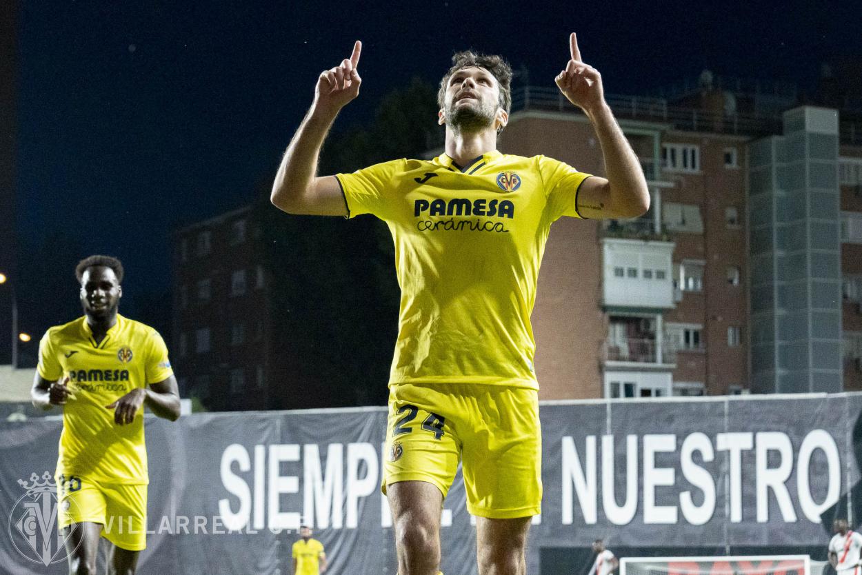 Celebración del quinto gol por parte de Pedraza / Foto: VillarrealCF