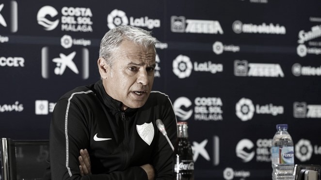 Sergio Pellicer en rueda de prensa./ Foto: Málaga CF