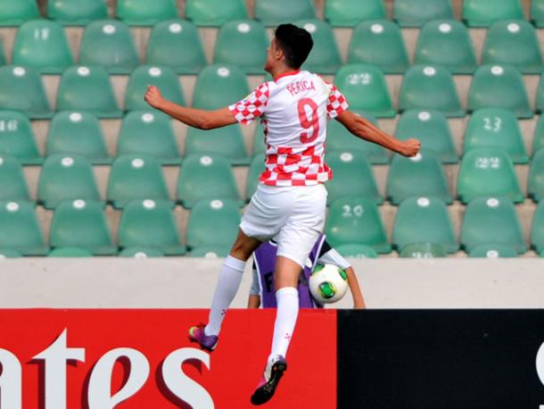 Stipe Perica esulta dopo un gol in maglia Croazia - Foto Getty Images