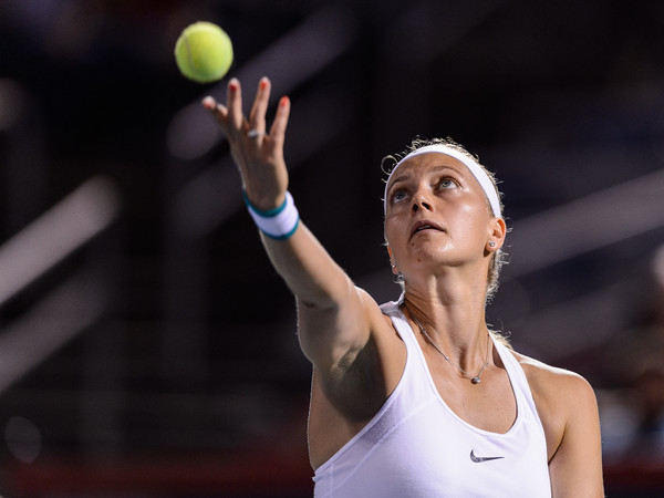 Kvitova in action against Magda Linette (Photo by Minas Panagiotakis / Source : Getty Images)