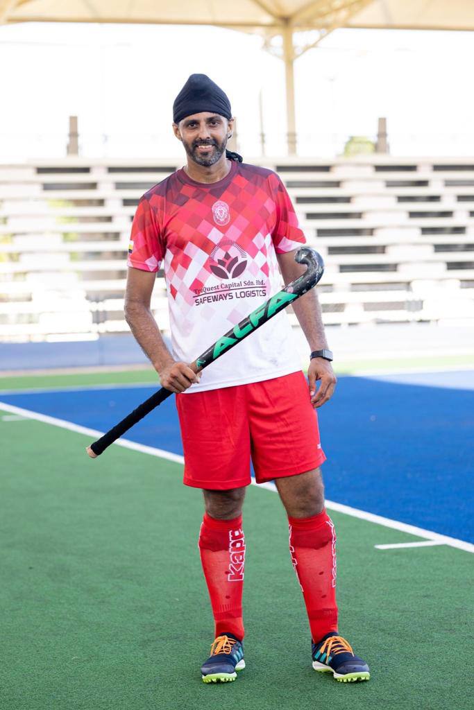 A photo of Baljit Singh Charun in his hockey attire