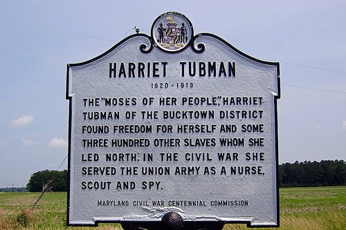 Harriet Tubman historical marker. Fuente: Flickr