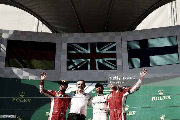 Podio del Gran Premio de Hungría | Fuente: Getty Images