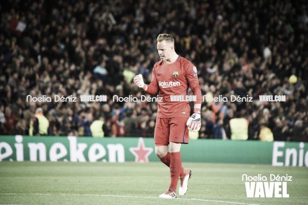 Ter Stegen, celebrando una acción en un partido l Foto: Noelia Déniz - VAVEL