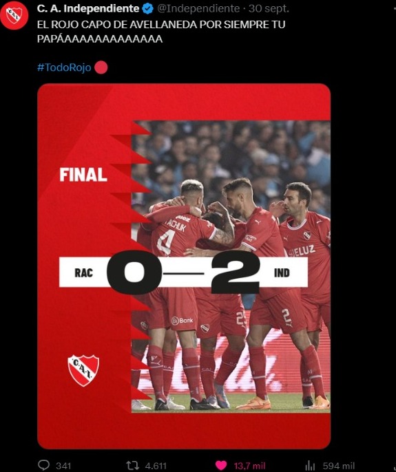 Independiente via Twitter.