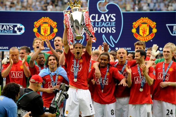 El Manchester United levanta el título liguero en 2008 | Fotografía: Premier League