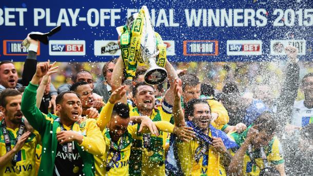 El Norwich celebrando el ascenso hace dos temporadas. Foto: Norwich City