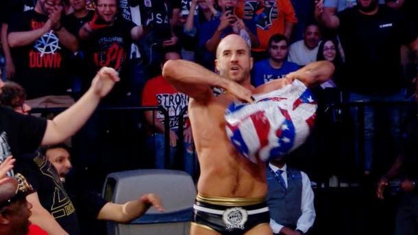 Cesaro tore up a beach ball at SummerSlam (image: SkySports)