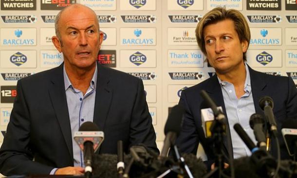 Pulis and Parish during the former's unveiling as Crystal Palace boss | Photo: Getty images/Clive Rose