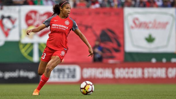 Purce in action for the Portland Thorns | Source: nwslsoccer.com