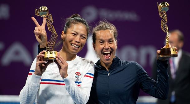 Hsieh (l.) and Strycova (r.) became the first doubles team in eight years to sweep the Dubai and Doha titles/Photo: Daniel Korpatsch