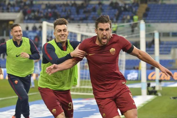 Los jugadores celebran un gol | Foto: As Roma