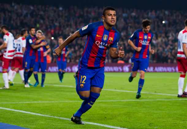 Rafinha esulta dopo il gol messo a segno al Granada (Fonte foto: Sport.es)