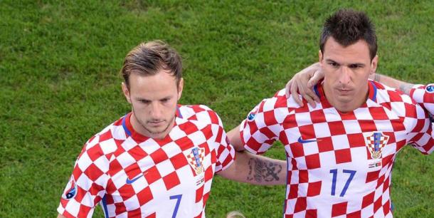 Rakitic e Mandzukic con la maglia della Nazionale croata, www.sun.co.uk