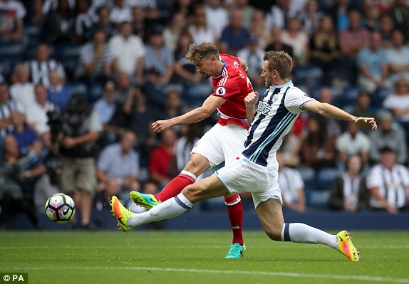 Gaston Ramirez blazes one of Middlesbrough's few chances wide (photo: PA)