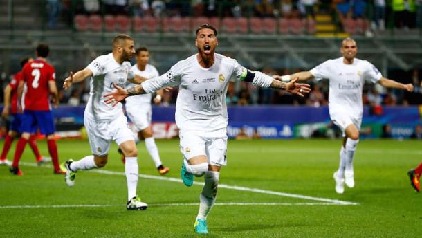Sergio Ramos anota el 0-1 de Milán 2016. | FOTO: AFP