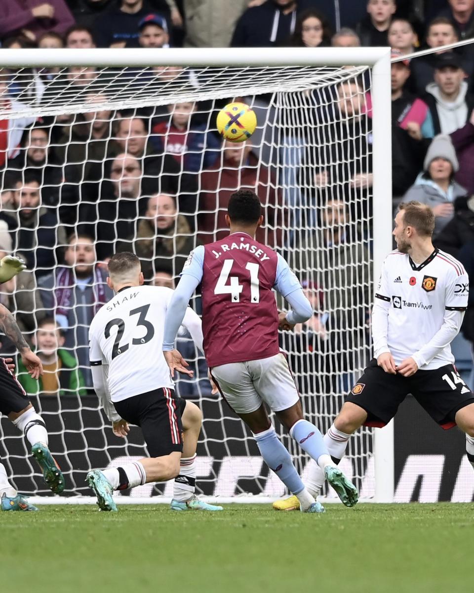 Imagen del gol anotado por Ramsey (3-1). Fuente: Aston Villa FC.