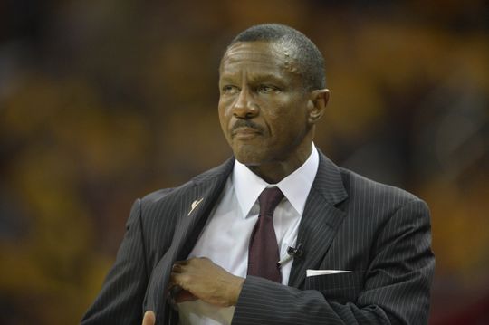 Toronto Raptors head coach Dwane Casey looks on from the sidelines. Photo by:David Richard-USA TODAY Sports.