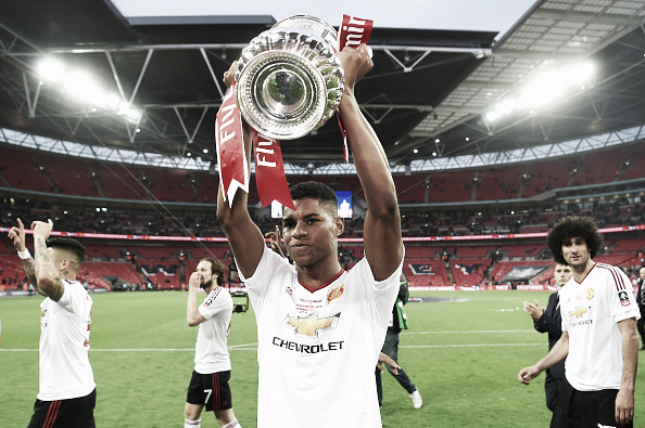 Rashford lifted the FA Cup with United in May | Photo: Michael Regan - The FA/ The FA Collection