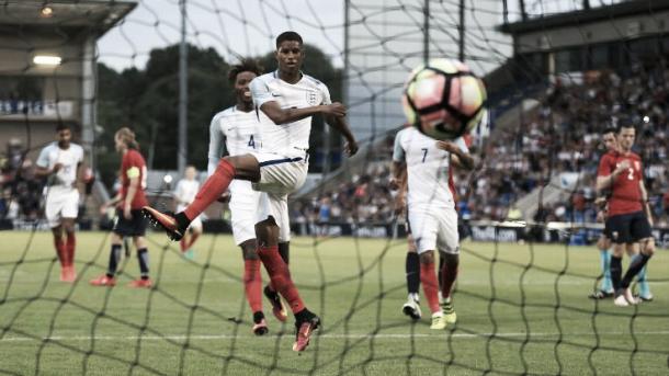 Rashford sealed his hattrick with a 71st minute penalty. | Photo: ESPN FC