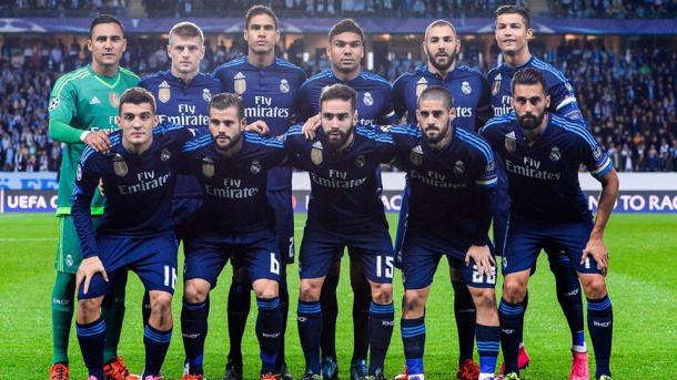 Real Madrid lineup vs. Malmo. Photo: Getty