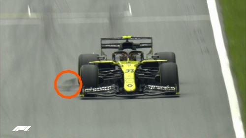 Desprendimiento pieza Renault. Foto: F1