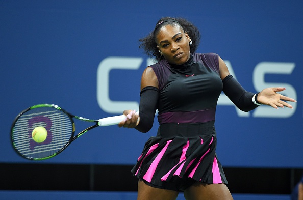 Williams in her semifinal match with Pliskova (Photo by Timothy A.Clary / Getty Images)
