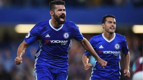 Diego Costa celebrates his winning goal against West Ham (Photo: Getty Images)