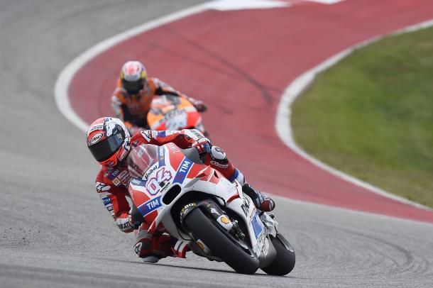 Dovizioso leads Pedrosa | Photo: Ducati Racing