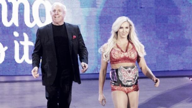 Flair has been by his daughters side since she won the belt. Photo- SkySports.com