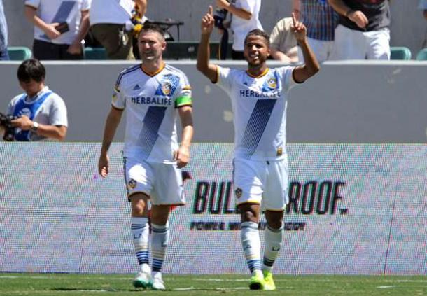 Robbie Keane (Left) and Giovani Dos Santos (Right) will need to lead the Galaxy's attack on Sunday. Photo provided by Gary A. Vasquez. 