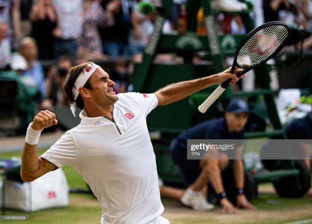 Federer celebra la victoria ante Nadal. Foto: Getty Images.