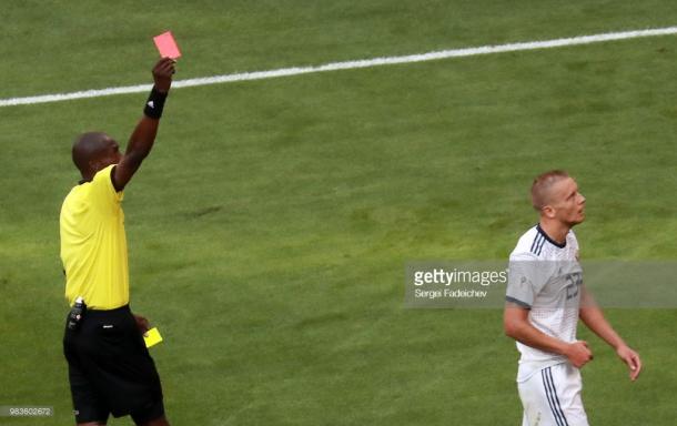 Malang Diedhiou en el partido Uruguay-Rusia (3-0). | Foto: GETTY
