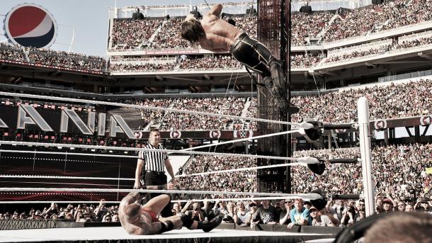 Rollins can easily pull off high flying moves. Photo- WWE.com