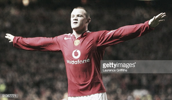 Rooney celerates his stunning debut hat-trick (Photo: Laurence Griffiths / Getty Images)