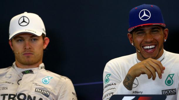 Rosberg ed Hamilton. Austin 2015. Fonte foto: formula1.com