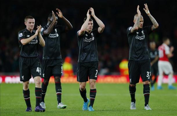 Rossiter (far left) made his PL debut against Arsenal (photo: Getty Images)