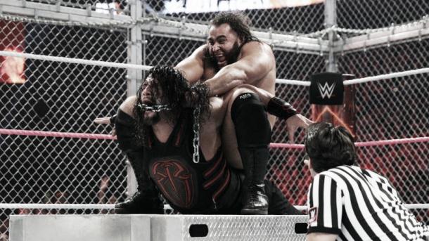 Rusev brutally attacked Reigns. Photo- WWE.com