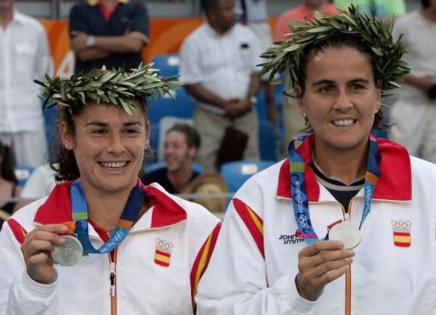Virginia Ruano y Conchita Martínez en Atenas 2004. Foto: todo-olimpicos.com