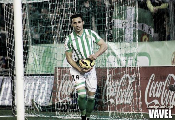 El gol que convirtió a Rubén, máximo goleador. Foto: Juan Ignacio Lechuga (VAVEL)