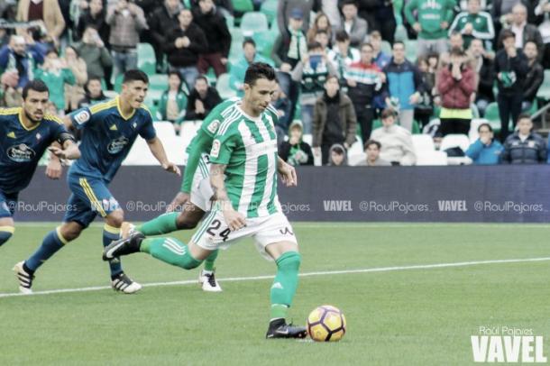 Gol de Rubén Castro al Celta, esta temporada. Foto: Raúl Pajares (VAVEL)